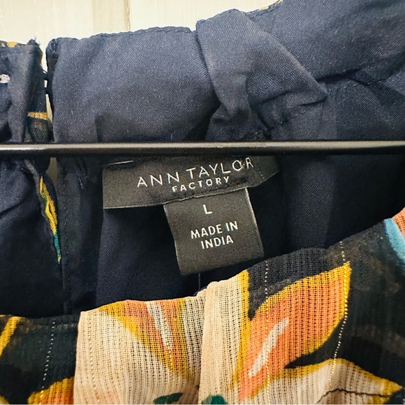 Women’s Ann Taylor Factory Black Floral Halter Neck Midi Dress, Size L, NWT - Picture 9 of 12